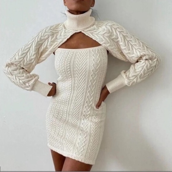 Zara Cable Knit Mini Dress - Picture 4 of 11